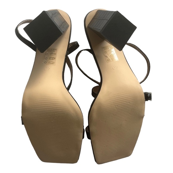 Boohoo Women’s Black Croc Block Heels Size 40 (9) - Picture 5 of 5